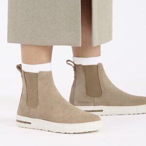 BIRKENSTOCK Bend Chelsea Sneaker Boots Size 38 7 7.5 N Taupe Suede Comfort NEW